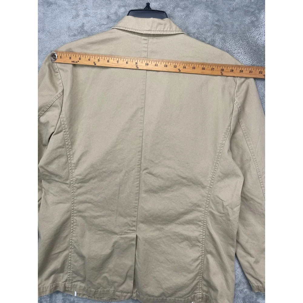 J Crew Mens 3-Button Blazer Jacket‎ XL Beige 100% Cotton Front Casual